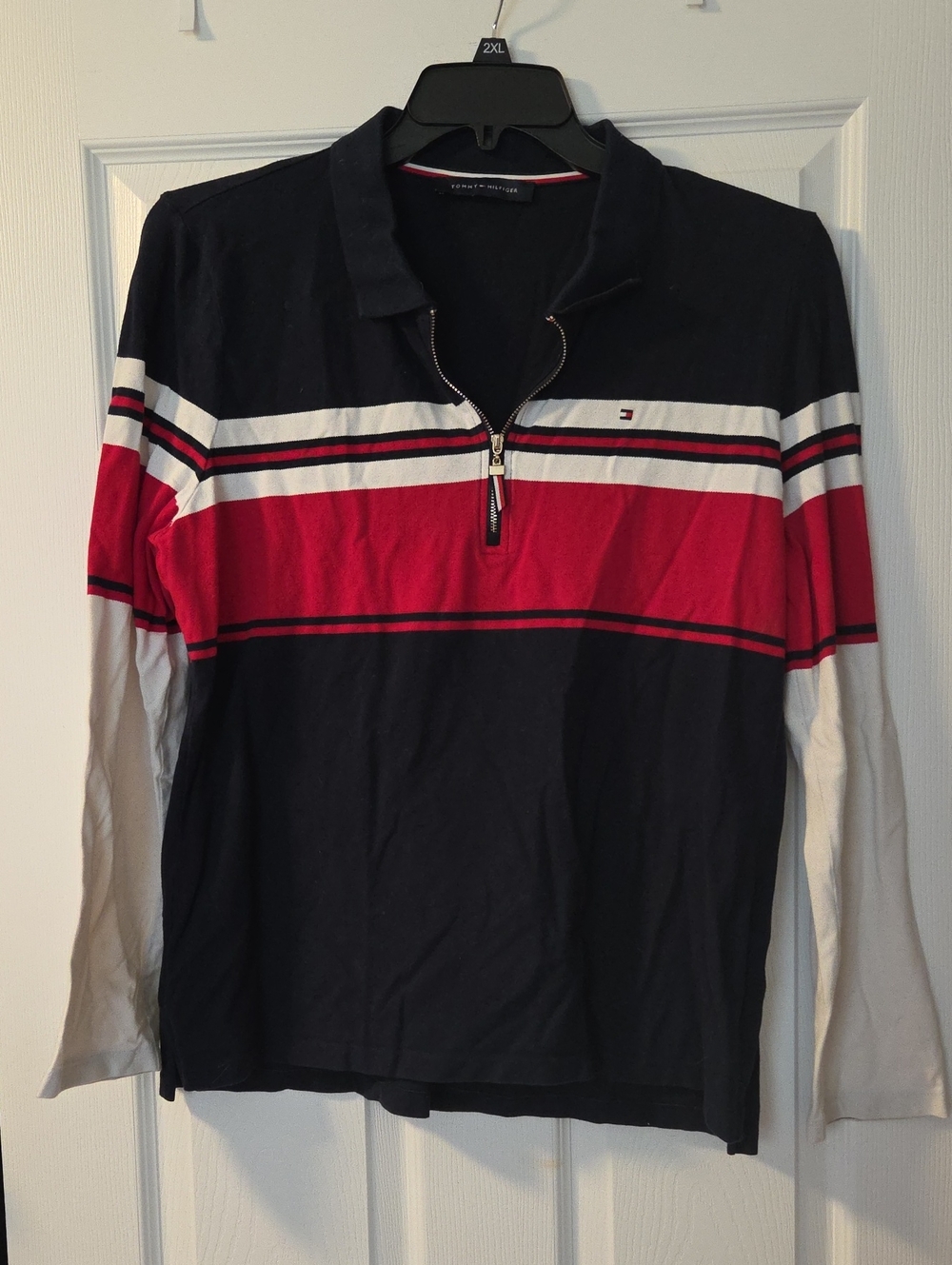 Tommy Hilfiger 1/4 Zip Polo-sz.L Long Sleeve